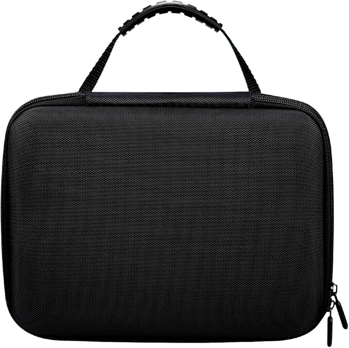 Juntan 10 Slots Hard Watch Travel Case, Portable Nylon Zipper Storage Organizer Box for Men Women with Soft Compressible Foam Pillow Black