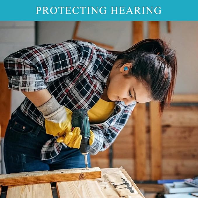 30Pair Soft Foam EarPlugs, 32dB Disposable Sound Blocking Noise Cancelling Ear Plugs for Sleeping/Concerts Loud Music/Shooting Guns/Work Construction, Hearing Safety Protection (Blue)