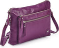 Wise Owl Accessories Small Soft Pebbled Real Leather Crossbody Handbags Purses Sling Crossover Shoulder Bag
