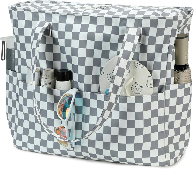 Waterproof Beach Tote Pool Bags for Women Ladies Extra Large Gym Tote Carry On Bag With Wet Compartment for Weekender Travel