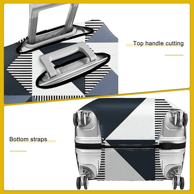 24 Inch PVC Luggage Protector Covers for TSA Approved Clear Suitcase Cover Protector Transparent Luggage Protective Cover Set (Triangle, Suitable for 23"-24")