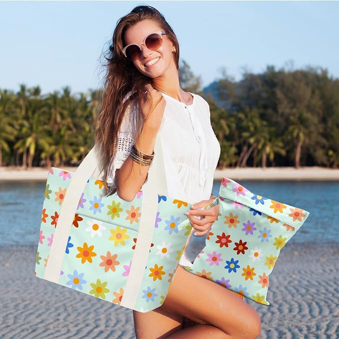 Beach Bags Wet Bag for Swimsuit Tote Bag for Friends Travel Gifts, Aloha Bags Waterproof Vacation Essential