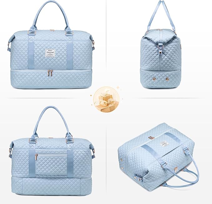LOVEVOOK Travel Duffle Bag,Weekender Bags for Women with Shoe Compartment，Carry on Overnight Bag with Toiletry Bag,Gym Duffel Bag with Wet Pocket, Hospital Bags for Labor and Delivery