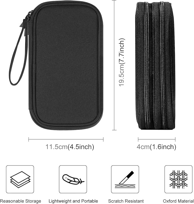 Electronic Accessories Organizer Carry Bag, Travel Cable Organizer Pouch, Portable Waterproof Double Layers All-in-One Storage Bag for Cord, Charger, Earphones, U Disk, USB Cable (M)