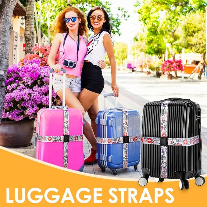 Adjustable Travel Luggage Strap Suitcase Belt Travel Bag Accessories 1.96 in W x 6.23 ft L