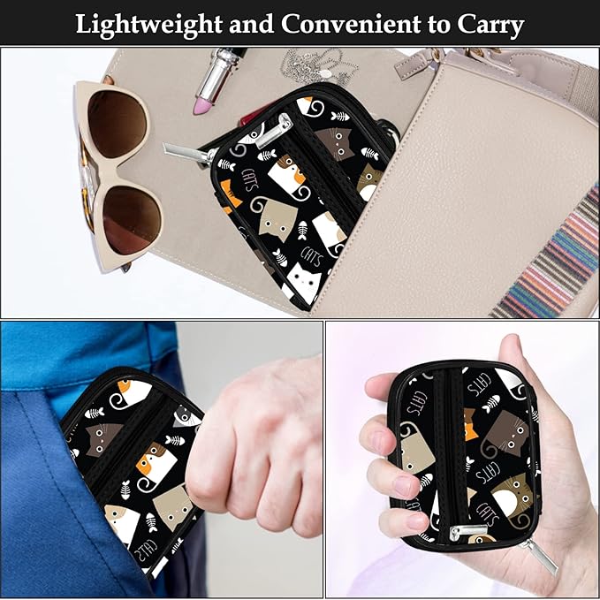 Serfeymi Weekly Travel Pill Organizer Pill Case for Purse with Removable 7 Day Pill Box, Fashionable Travel Medicine Organizer Pill Container for Medicine, Vitamin, Supplement - Black 03