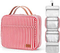 Hanging Travel Toiletry Bag,Large Capacity Cosmetic Travel Toiletry Organizer for Women with 4 Compartments & 1 Sturdy Hook,Perfect for Travel/Daily Use/Christmas