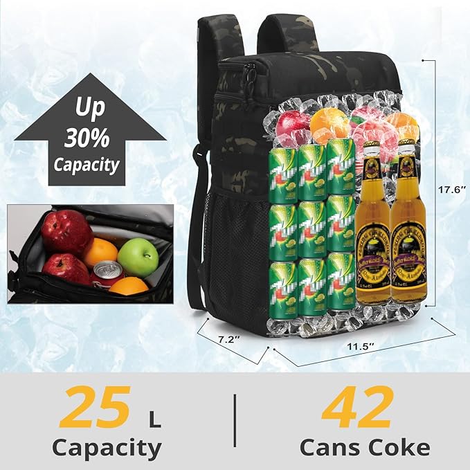 Tactical Backpack Cooler,Soft Lightweight Leakproof Cooler Backpack,Insulated Cooler Bag,Portable Soft Cooler Bag Waterproof for Beach, Travel, Camping, Picnic, Hiking