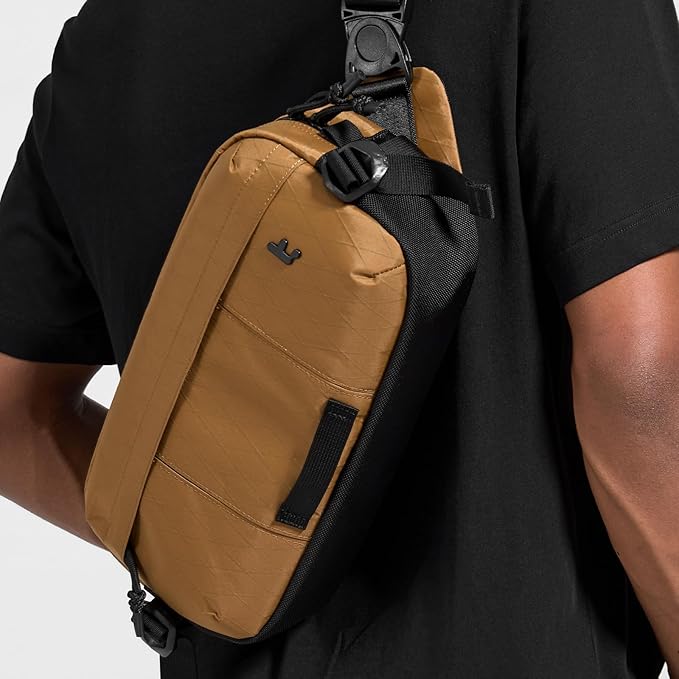 tomtoc 5.5L X-Pac Sling Bag for Nintendo Switch 2, Heavy Duty Crossbody Bag for Men, Water-resistant Carry Chest Daypack Travel Shoulder Pack for Steam Deck OLED, ROG Ally X, iPad mini, Tactical