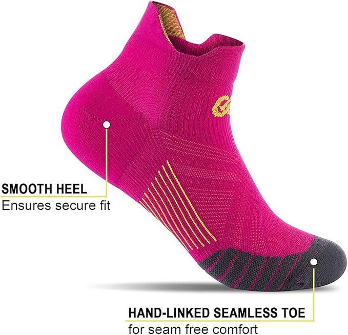 PAPLUS Ankle Compression Sock for Men and Women 2/4/6 Pairs, Low Cut Compression Running Sock with Ankle Support