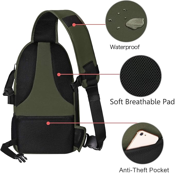 MOSISO Camera Sling Bag, DSLR/SLR/Mirrorless Camera Backpack Case Shockproof Photography Backpack with Tripod Holder & Removable Modular Inserts Compatible with Canon/Nikon/Sony/Fuji