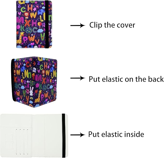 Passport Holder for Women and Men PU Leather Passport Cover for Travel (Alphabet)