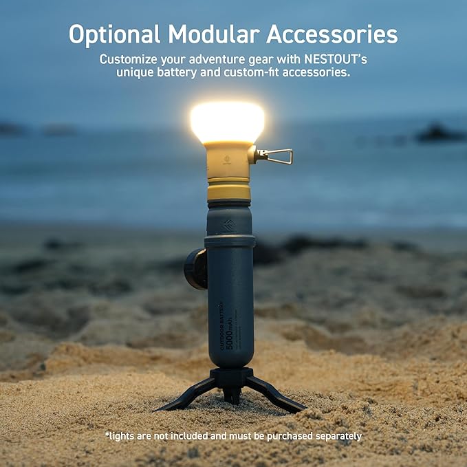 ELECOM NESTOUT Portable Charger, 5000mAh Outdoor Battery Power Bank, 15W USB-C Fast Charging, Waterproof IP67, Durable Shockproof, Battery Pack for Phone Tablet Hiking Travel Camping (Beige, 5000mAh)