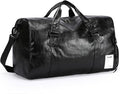 Leather Sports Gym Tote Bag with Shoes Compartment & Wet Pocket, Travel Duffel for Men & Women, Shoulder Weekender Overnight Bag for Yoga, Pilates, Swimming