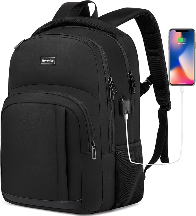 School Backpack for Teen Boys, 15.6 Inch Anti Theft Laptop Bookbag with USB Charging Port, Water Resistant College - Travel Backpack Ergonomic, Fits Notebook, Men Women