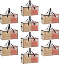 VENO 10 Pack Moving Bags, Comforter and Blanket Storage Bags for Closet, Moving Boxes, Boxes with Lids Alternative, College Dorm Packing Supplies, Foldable Heavy-Duty Tote (Clear, 10 Pack)