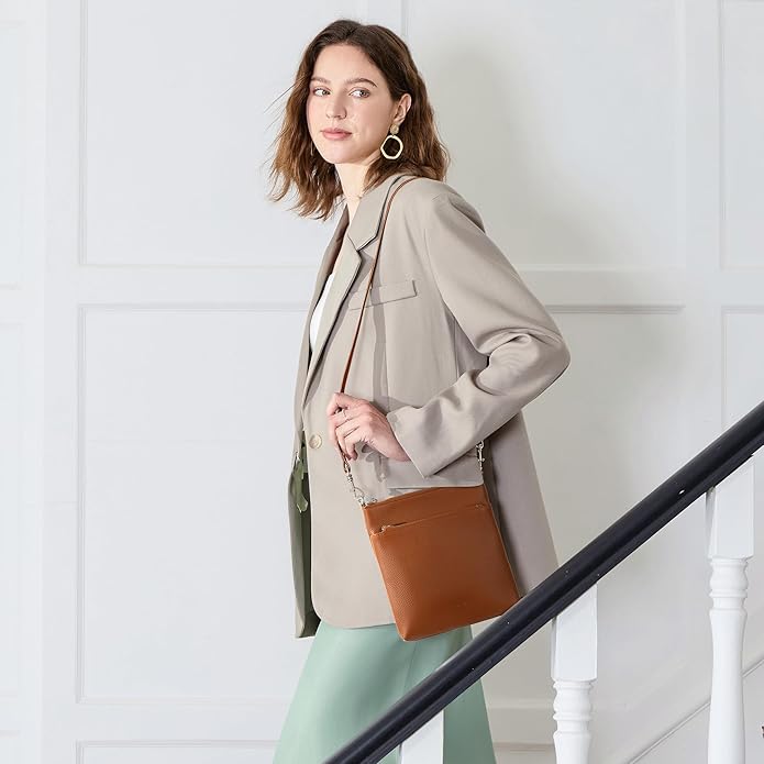 befen Genuine Leather Small Crossbody Purses for Women Travel Cross Body Bags Lightweight with Adjustable Shoulder Strap