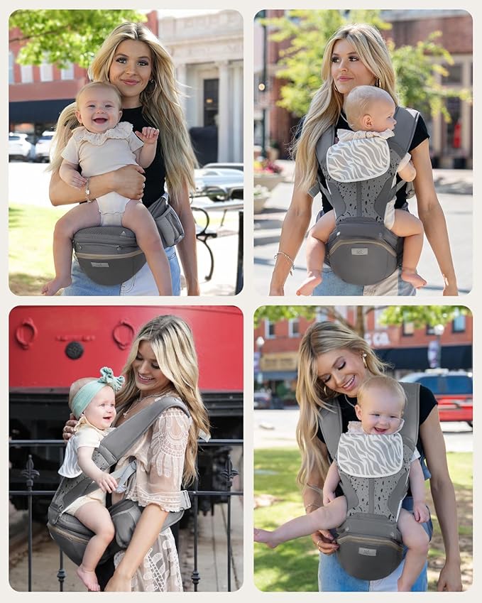 MOMTORY Carryall™ Pro Baby Carrier, Safety-Certified 6-in-1 Baby Carrier Newborn to Toddler, Detachable Baby Holder Carrier with Hip Seat, Ergonomic Cozy Baby Front and Back Carrier for 7-50lbs