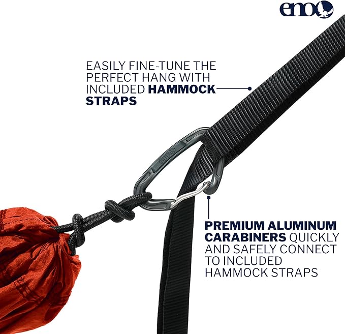 ENO TravelNest Hammock & Straps Combo - Portable Hiking and Camping Hammock with Straps Included - Travel Hammock for Camping, Hiking, Backpacking, a Festival, or The Beach + Straps Combo - Canyon