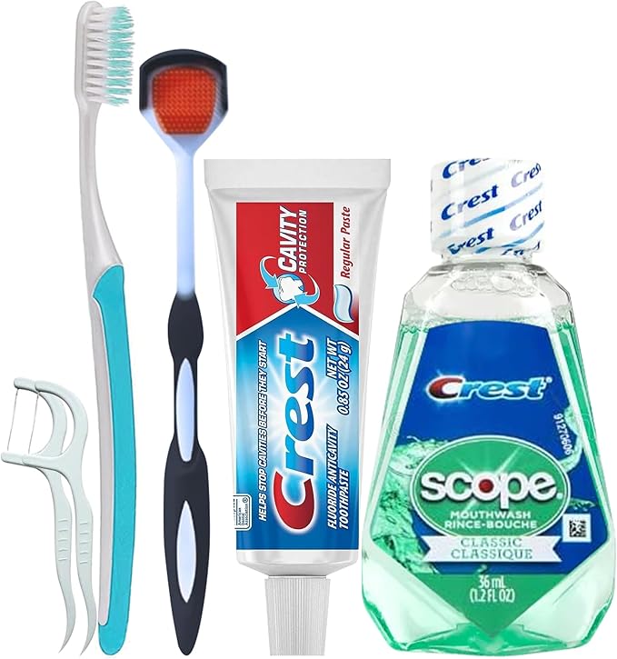 Trektote 6-Piece Travel Size Toothbrush and Toothpaste Set (25 Pack) - TSA Approved Toothbrush Travel Kit - Includes Toothpaste and Mouthwash - Dental Oral Care Kit