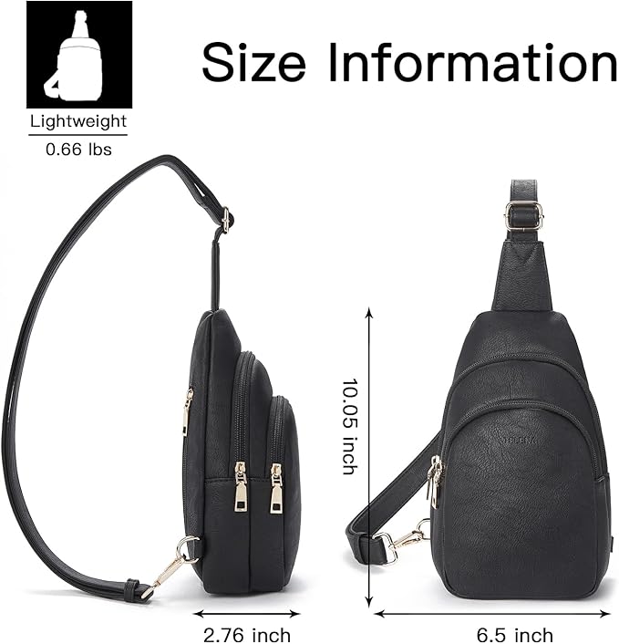Telena Small Sling Bag for Women Leather Crossbody Fanny Packs Chest Bag for Women
