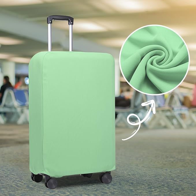 PATIKIL Luggage Cover, Suitcases Covers Elastic Carry on Cover Protector Washable Scratch-Resistant Fits 24-25 Inch Luggage for Travel Business Trips, Light Green