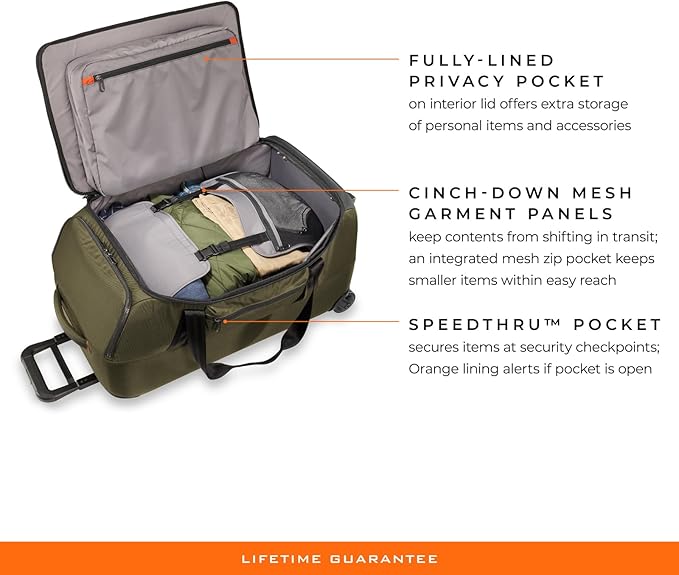Briggs & Riley Travel Duffel Bag - Weekender & Overnight Luggage for Women & Men, Softside Bag - ZDX Collection