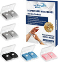Motion Sickness Bands Anti Nausea Wristband for Adult and Kids Morning Sickness Relief for Pregnancy Acupressure Nausea Relief for Car, Sea, Air Sickness-5 Pairs Grey, Grey, Black, Blue, Pink