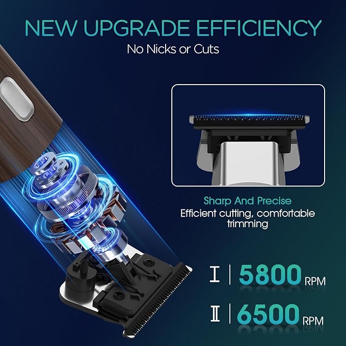 VOYOR Body Hair Trimmer for Men,Electric Razor,Versatile Groin & Body Trimmer,Waterproof and Cordless Shaver, Manscaper for Men, USB-C Charging Groomer,Ceramic Blade Razor Male Grooming HT310 (Wood)