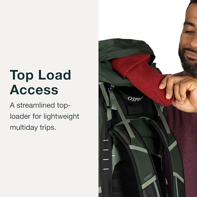 Osprey Talon 44L Men's Lightweight Hiking Backpack with Hipbelt, Black/Coal Grey, S/M