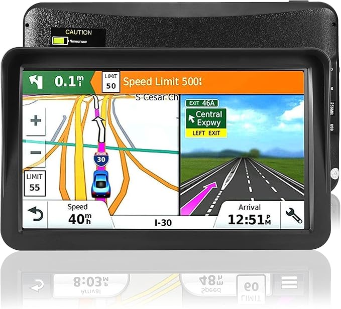 Car GPS Navigation, 2025 Map 9 inch Touch Screen Car GPS Navigation System, Voice Turn Direction Guidance, Support Speed and Red Light Warning(Free Update Lifetime Map)