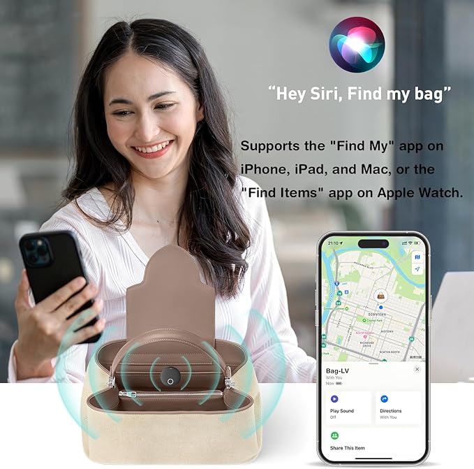 Air Tracker Tags-2 Pack [Apple MFi Certified] (iOS Only), Smart Bluetooth Tracker, Compatible with Apple Find My, Item Locator for Keys, Luggage, Wallet, Suitcase, Bags, IP67 Waterproof