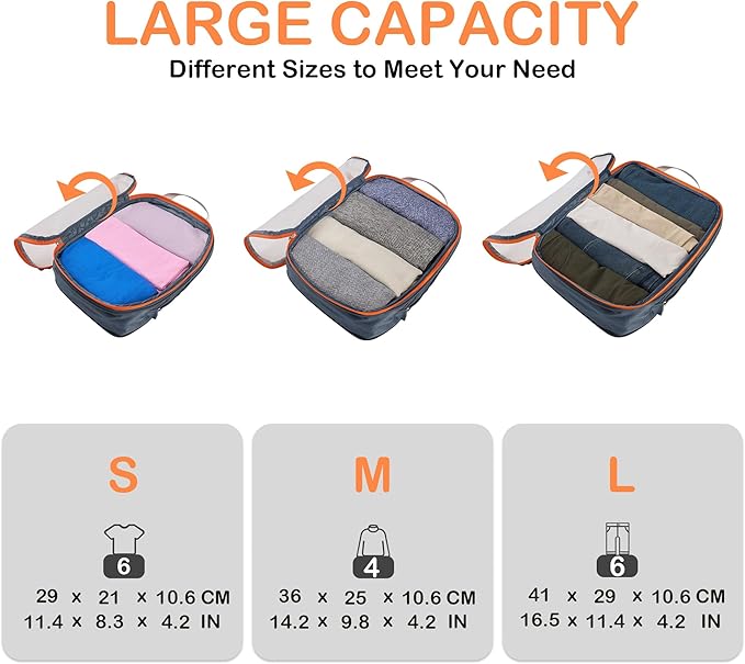 Cipway Mesh Compression Packing Cubes, Ultralight See Through Luggage Organizer Bags, Travel Essentials for Carry on Suitcase （3Pcs,Grey）