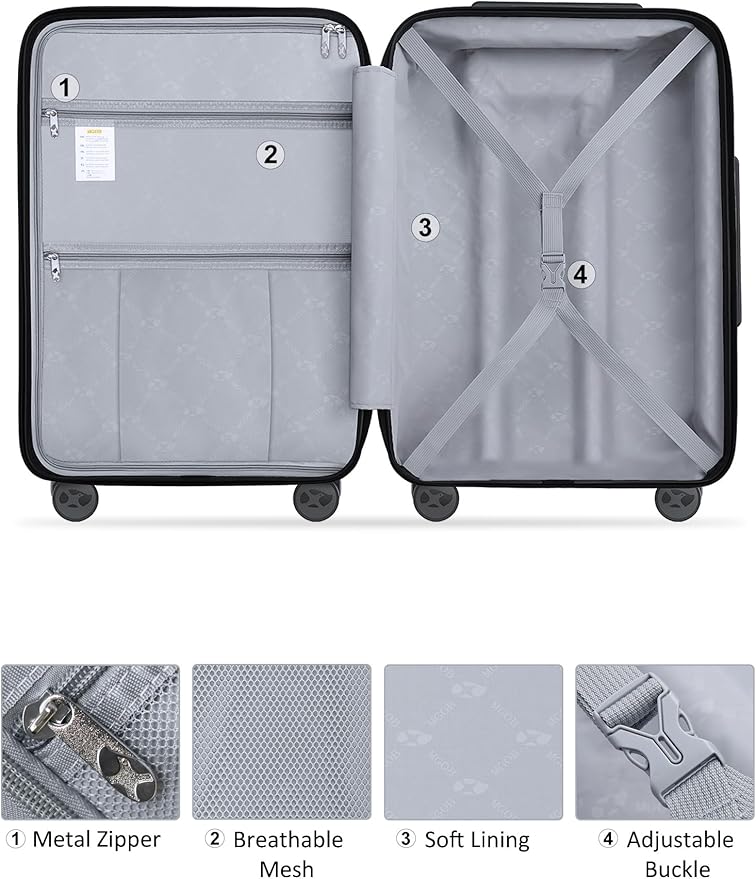 28 Inch Luggage with Spinner Wheels, Large Hard Shell Suitcase, Lightweight PP Luggages with TSA Lock, Checked-Large Suitcases 28-Inch, Black