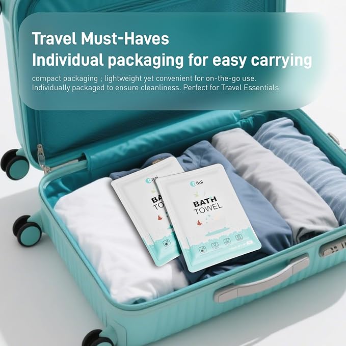 Disposable Bath Towels,Extra Large Beach Towels 30"X60", Camping Towels for Travel Hotel, Soft Quick Dry Shower Tissue for Body,Gym Sports,Beach (XL,10 Count)