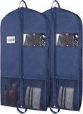 Zilink 43" Suit Bags for Men Travel and Storage Gusseted Garment Bags for Hanging Clothes Suit Cover With Handles for Clothes, Coats, Jackets, Shirts, Set of 2