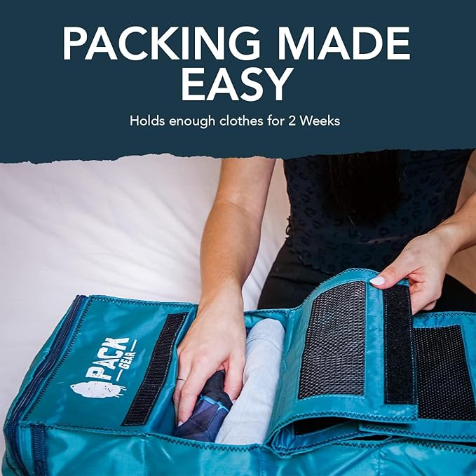 Pack Gear Hanging Luggage Organizer - Our Carry On Closet Insert Fits Any Carry-On - Our Hanging Luggage Organizer Uses Velcro to Allow Instant Access to your Clothes (Mesh Black, Carry-On Size)