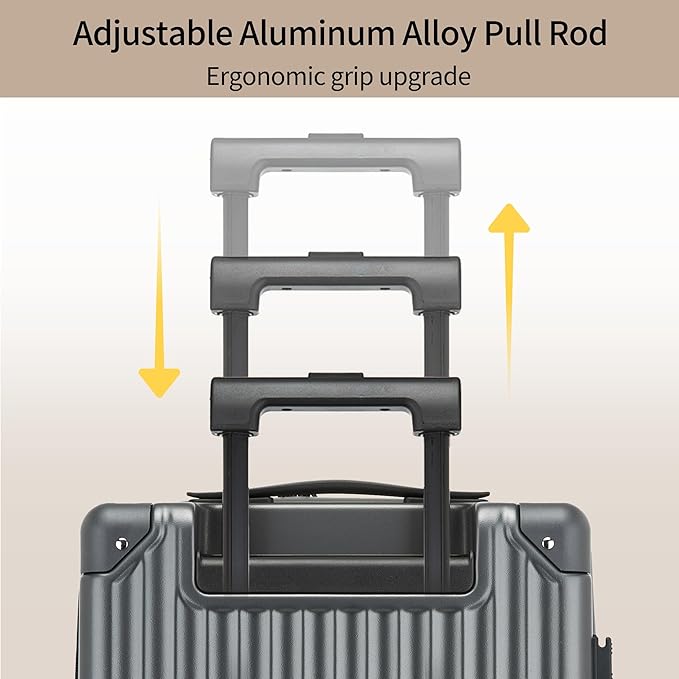 20 Inch Carry on Luggage,Airline Approved 22x14x9 Hard Shell Carry on Suitcase with 360° Spinner Wheels,TSA Lock and Lightweight Hardside Carry-on Luggage for Travel (Grey, 20 Inch)