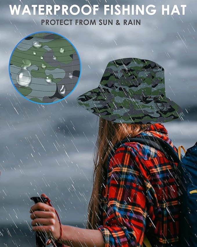 BROTOU Foldable Bucket Hats for Women/Men, UPF 50+ Wide Brim Sun Hat, Waterproof Fishing Cap with UV Protection