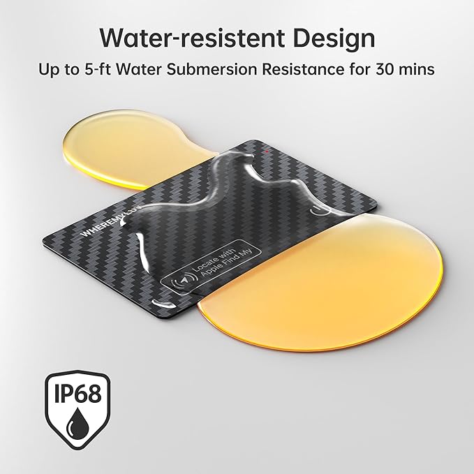 WHEREMYLUV-Item-Finder-for-Wallet, Ultra Thin Bluetooth Tracker Card Compatible with Apple Find My, Rechargeable GPS Locator, IPX8 Waterproof, Slim Smart Card for Men & Women