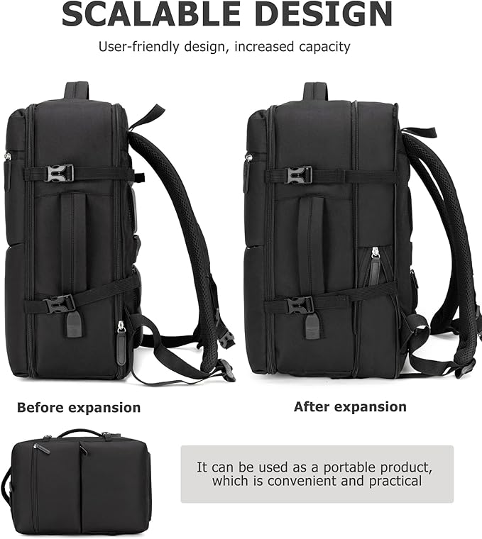 feilario 2 Piece Set 20in Aluminium Frame PC Hard Shell Spinner Wheels Luggage, Built-In TSA lock Carry on Suitcase, with Cup Holder, USB Port, Phone Holder