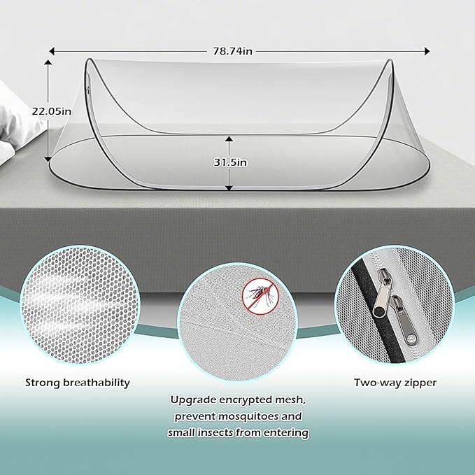 78 * 31 * 22Large Pop-Up Mosquito Net, Lightweight, Breathable, and Soft Convenient Mesh Tent,Foldable and Durable,Mosquito Net for Bed,Apply to Outdoor Athletes, Camping, Beach,Starlit Sky of Night.
