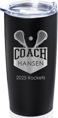 Lifetime Creations Custom Lacrosse Coach Tumbler - Lacrosse Coach Gifts for Men, Best Coach, Thank You Coaches, Lacrosse Senior Night Gifts (Matte Black 20 Ounce Cup)