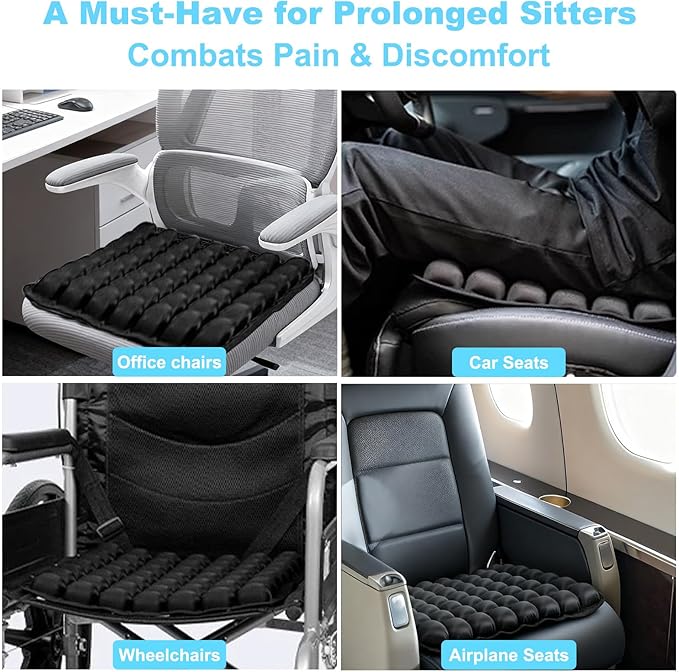 Travel Cushion Airplane Seat, Airplane Seat Cushion for Long Flights,Press Type Air Inflatable Wheelchair for Car,Office,Stadium,Ergonomic Comfort Support,Travel Seat Cushion