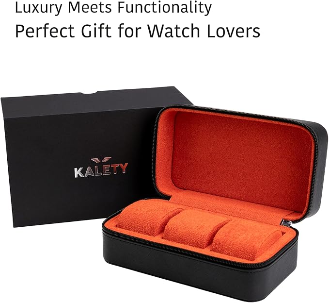 Watch Travel Case for Men | Leather Watch Case with 3 Slots | Perfect Travel Watch Organizer | Portable Watch Carrying Case for Men