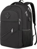 Backpack for Men and Women, School Backpacks for Teen Boys Girls, Water Resistant Sturdy Anti Theft Travel Laptop Backpack, Black Student Bookbag Fits 15.6 Inch Laptop with USB Charging Port, Gifts
