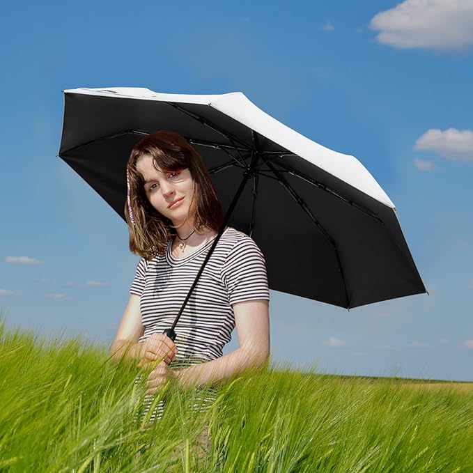 G4Free UPF 50+ UV Protection Large Travel Umbrella 42/46 Inch Auto Open Close Windproof Sun Blocking Umbrella