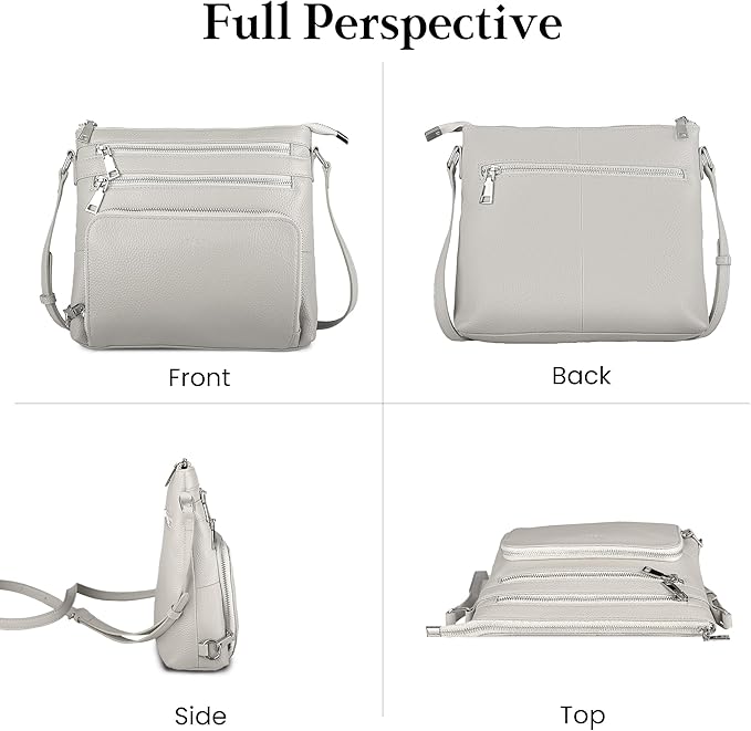 befen Genuine Leather Crossbody Bags for Women, Lightweight Medium Anti-Theft Shoulder Purse with Built in RFID Wallet