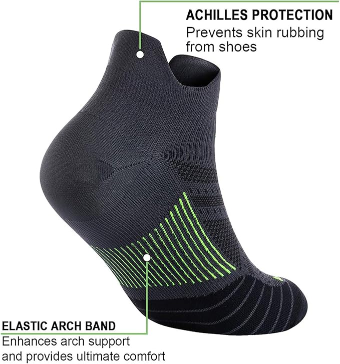 PAPLUS Ankle Compression Sock for Men and Women 2/4/6 Pairs, Low Cut Compression Running Sock with Ankle Support