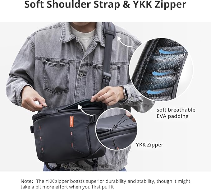 PGYTECH OneMo Sling Camera Bag 7L-9L, waterproof Crossbody Camera Shoulder Bag for Photographers Travel, DSLR Camera Bag for Sony/Canon/Nikon/DJI Mavic/Mirrorless/Tripod/Laptop